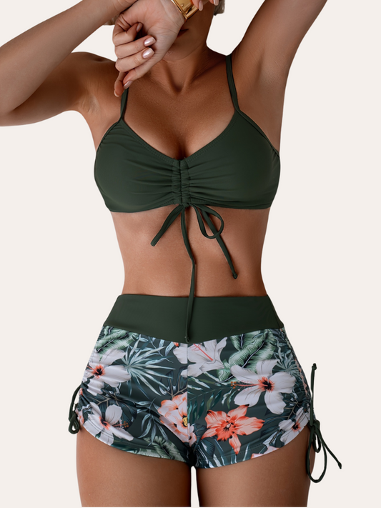 Shaping Shorts Front Tie Bikini | Zelina