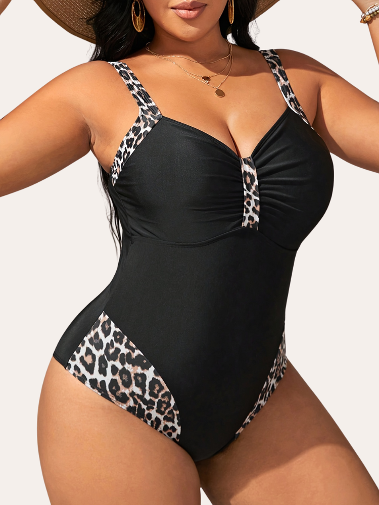 Leopard V-Neck Swimsuit | Téora