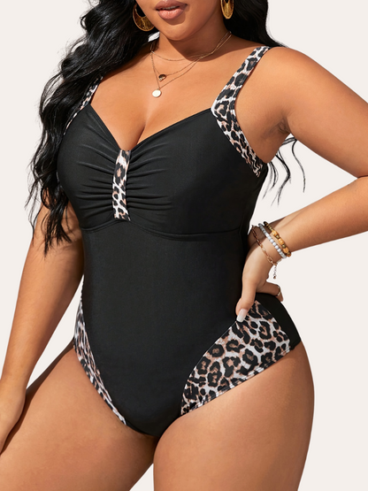 Leopard V-Neck Swimsuit | Téora