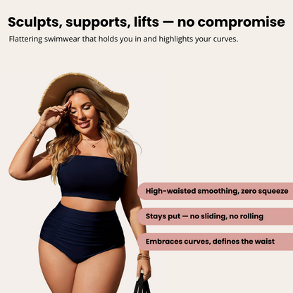 High Waisted Tummy Control Bikini Bottom | Lunelle
