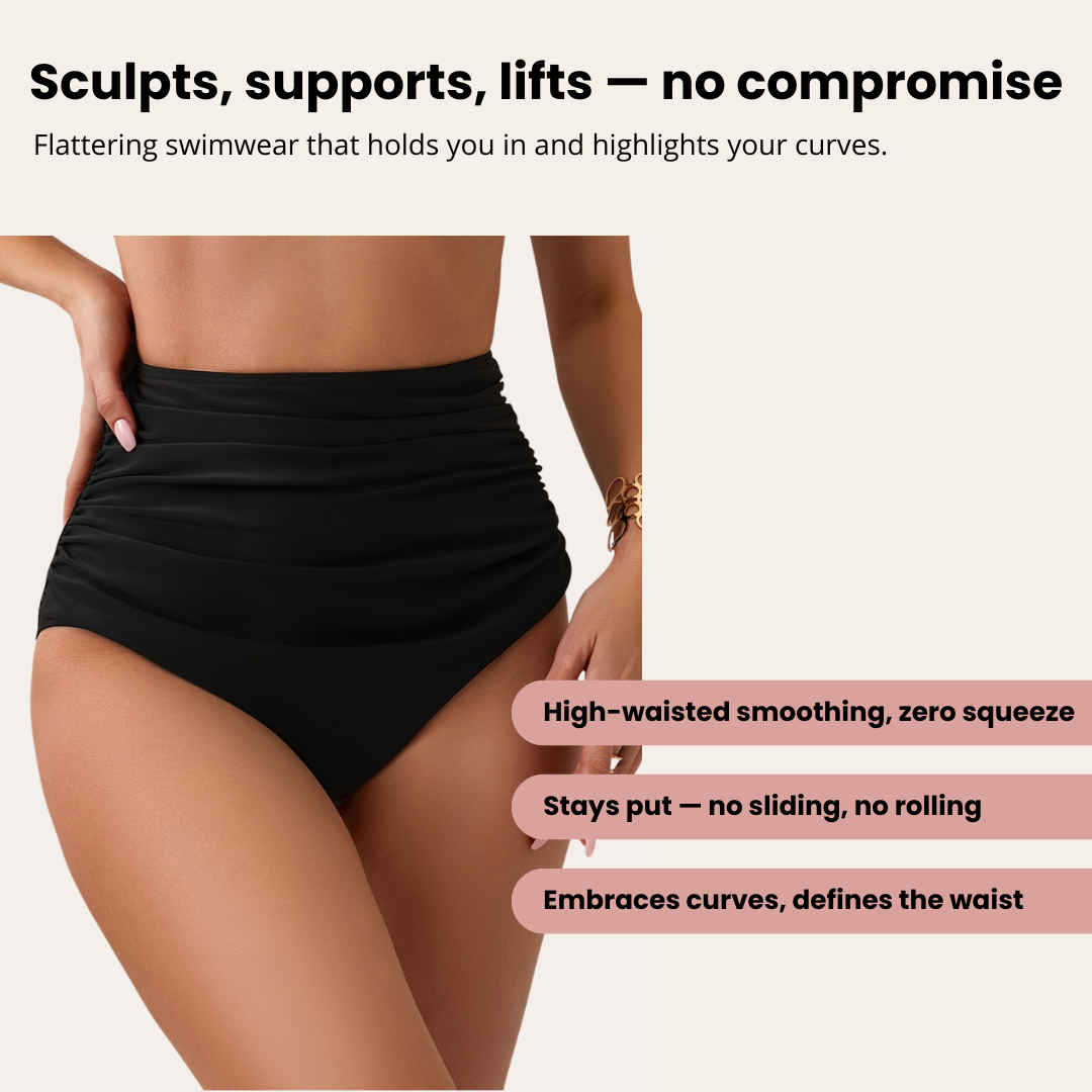 High Waisted Shaping Bikini Bottom | Ezia