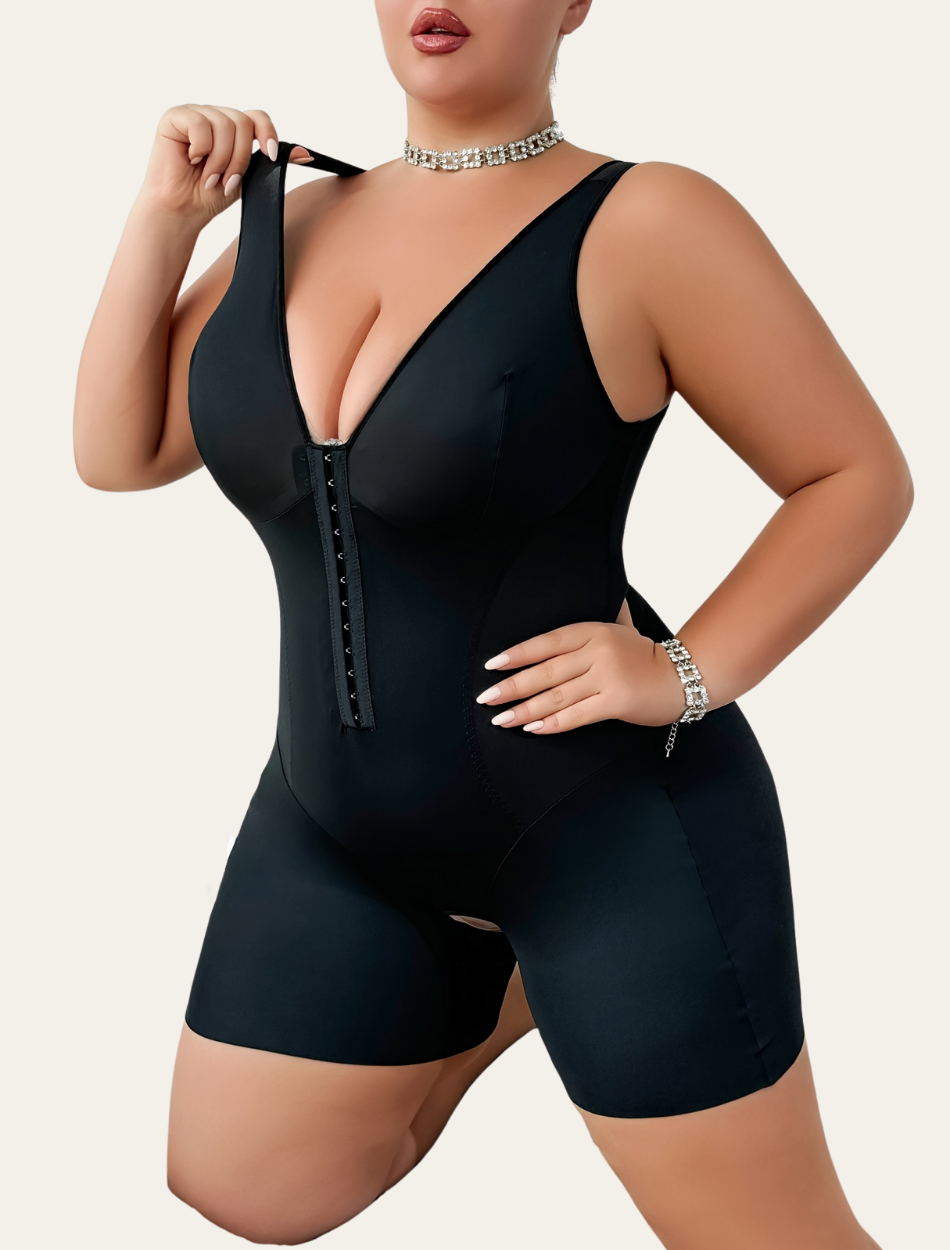 Open Crotch V Neck Bodysuit | Soline