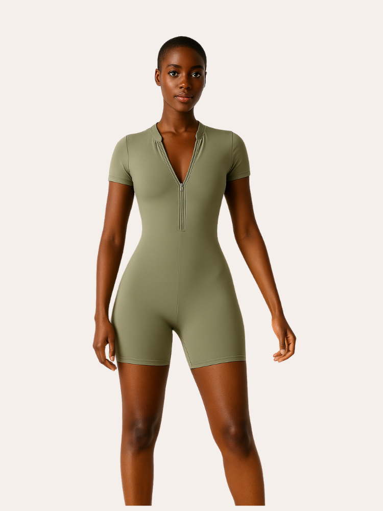 Short Sleeve Activewear Bodysuit | Sabrina