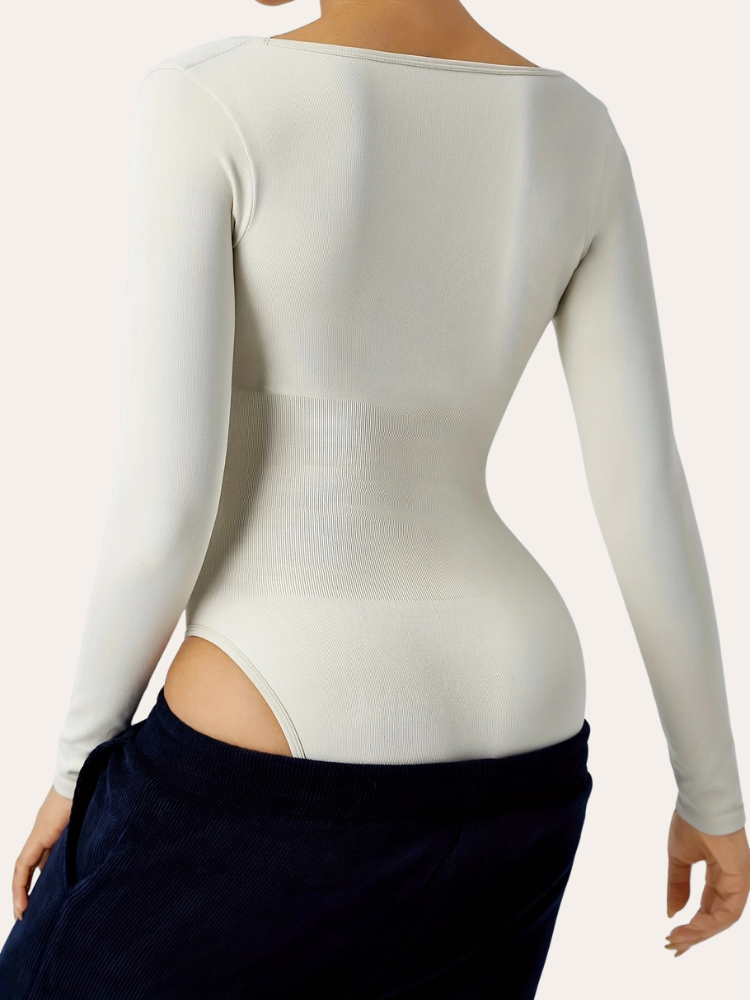 Long Sleeve Square Neck Bodysuit | Océane