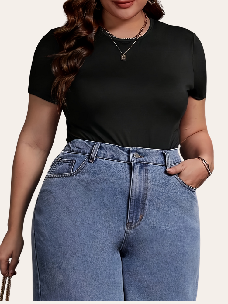 Short Seeve Round Neck Bodysuit | Mélanie