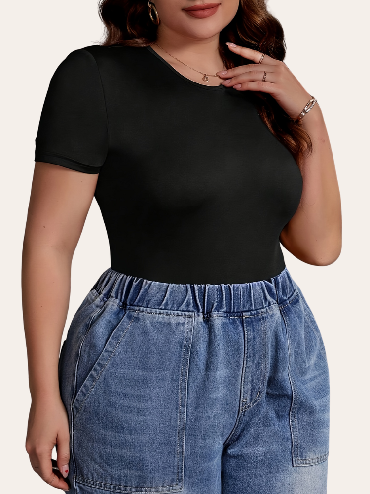 Short Seeve Round Neck Bodysuit | Mélanie