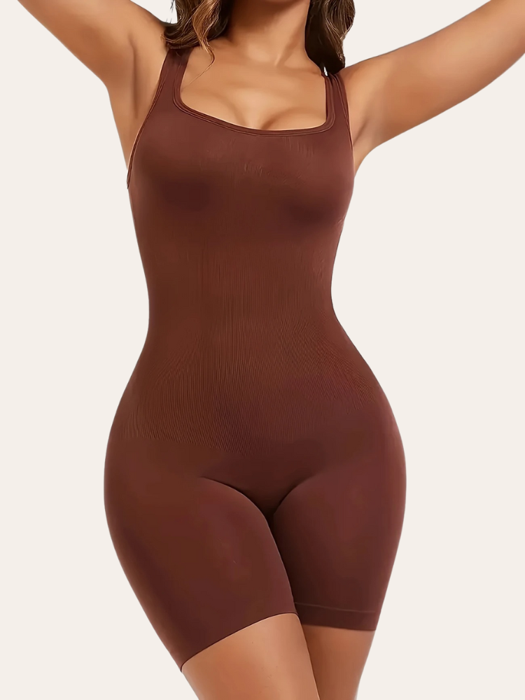 Seamless Square Neck Low Back Bodysuit | Amélie