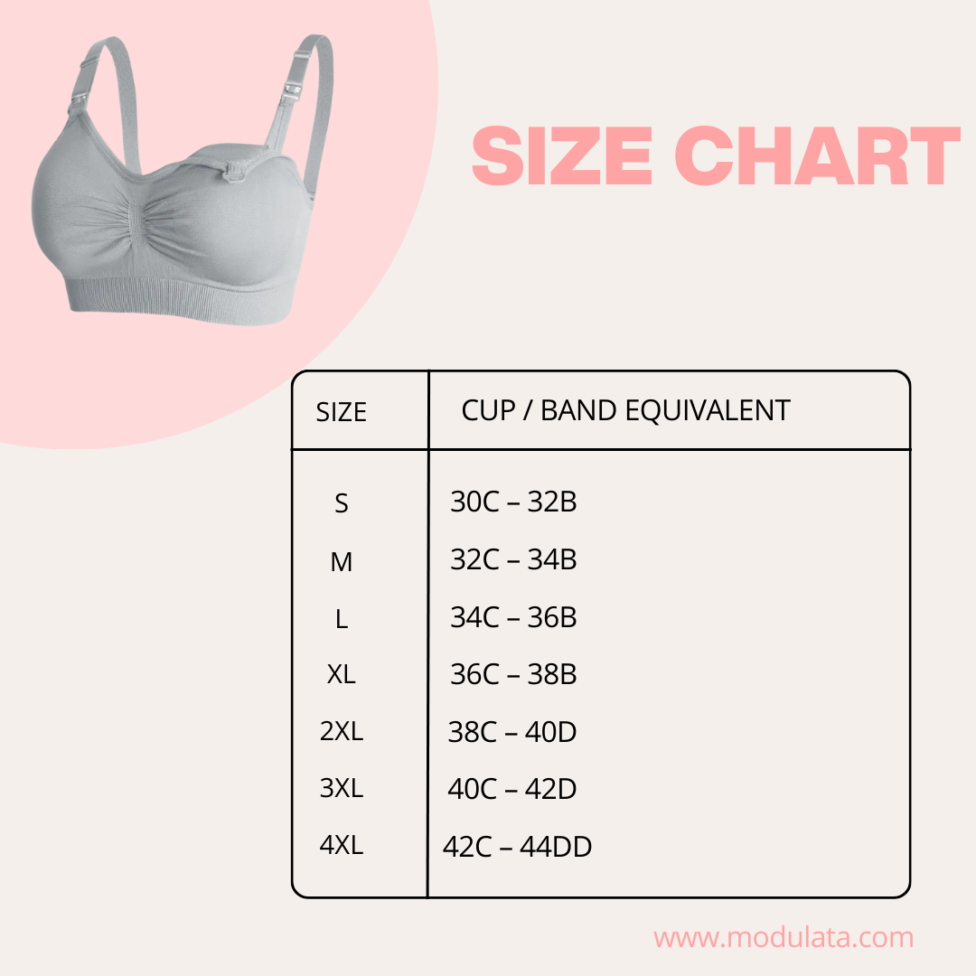 Size Chart for BUNDLE TEST - Nursing Bra – For Discreet, Confident Feeding