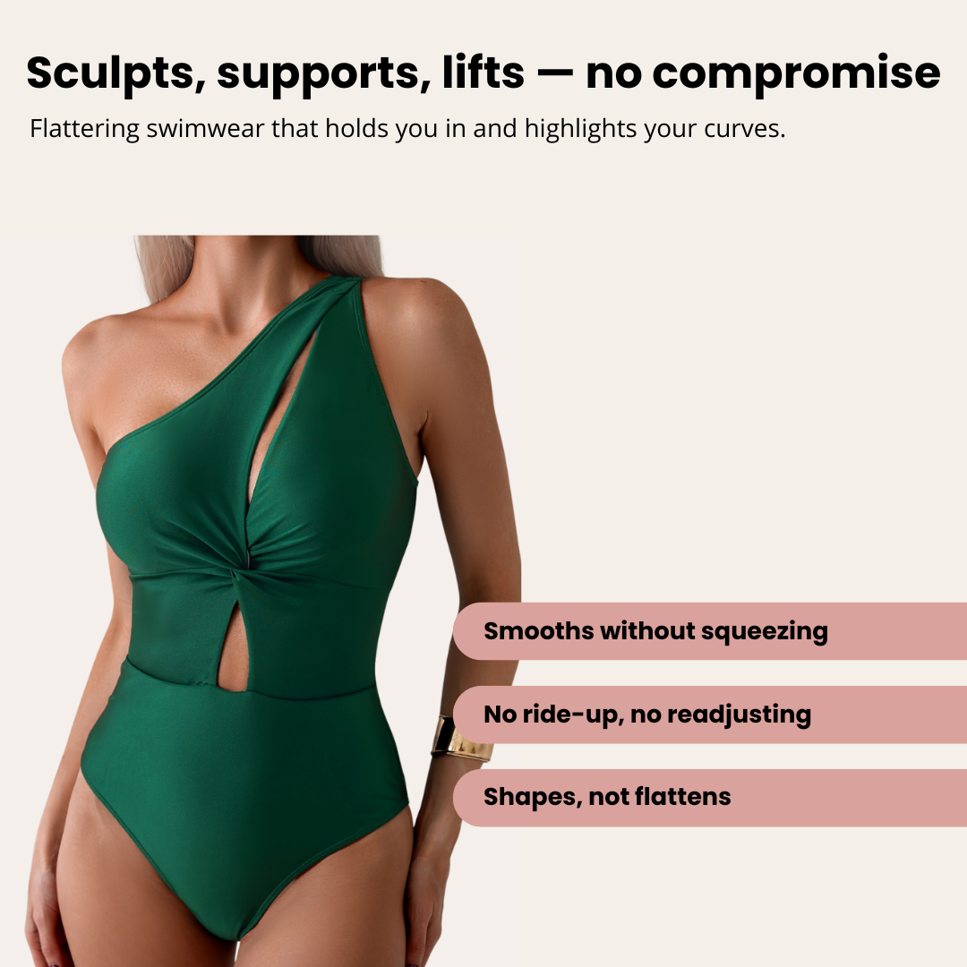Cut-Out One-Shoulder Shapewear Swimsuit | Lazarelle