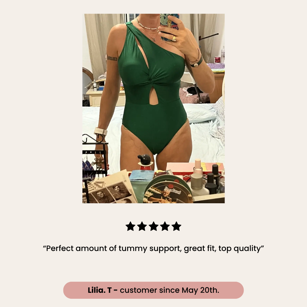 Cut-Out One-Shoulder Shapewear Swimsuit | Lazarelle