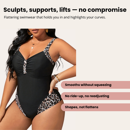 Leopard V-Neck Swimsuit | Téora