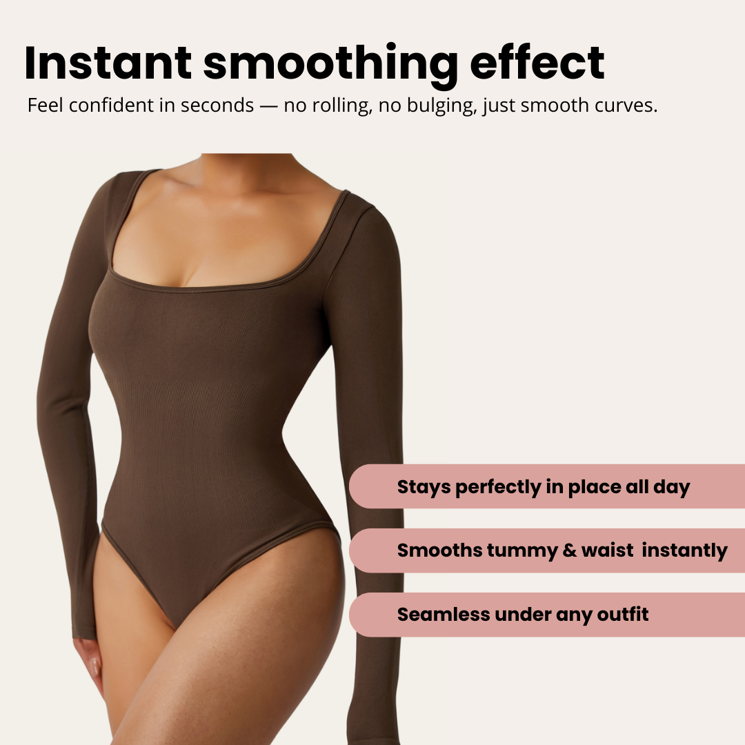 Long Sleeve Square Neck Bodysuit | Océane