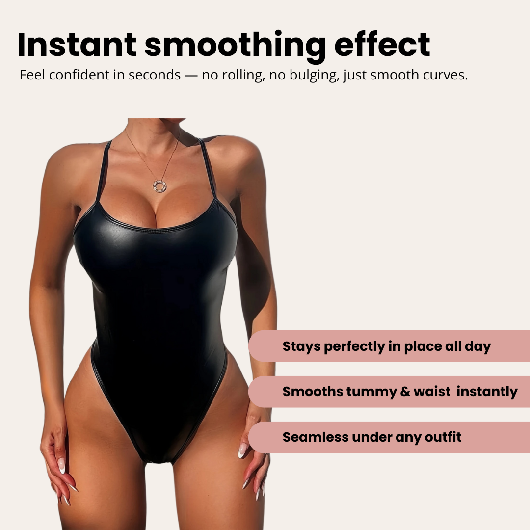 Leather Look Snatched Bodysuit | Florine